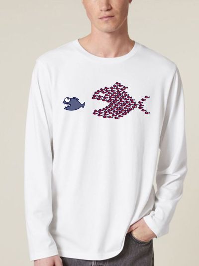 T-shirt manches longues homme "Poissons"