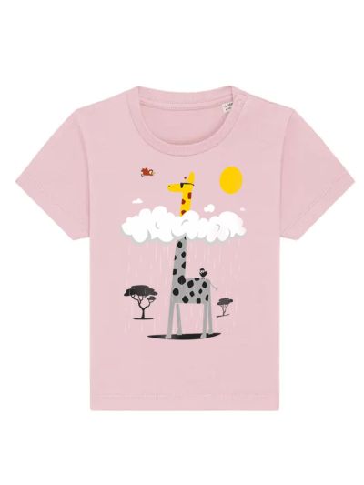 T-shirt manches courtes pour bébés "GIRAFE AU SOLEIL" by leduc